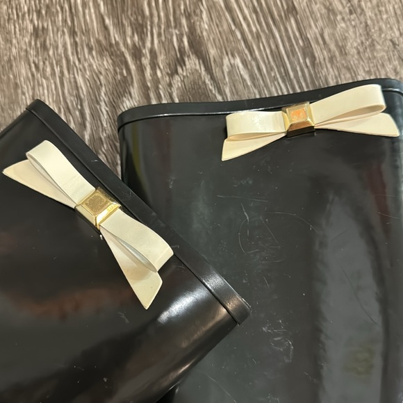 Kate Spade New York Raylan Rain Rubber Bow tall boots size 6 - Picture 2 of 6